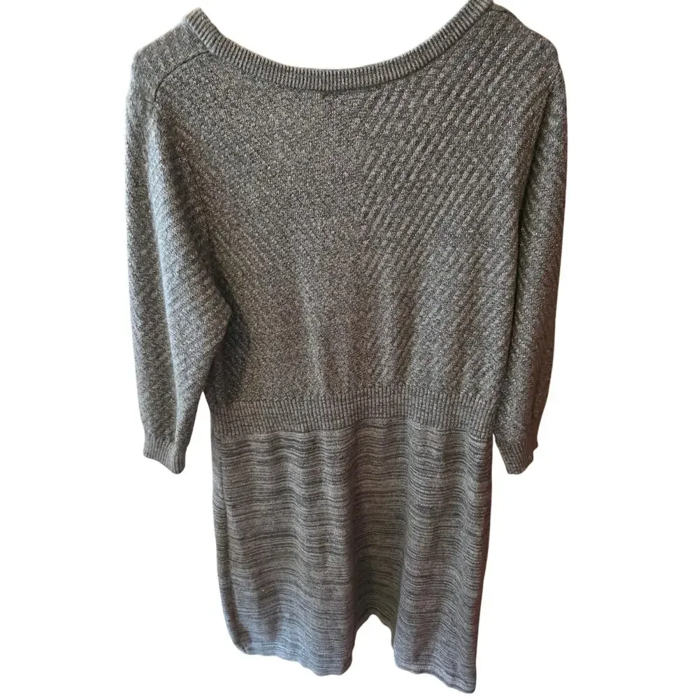 Lane‎ Bryant Sweater Dress 18/20 Womens Plus Size Silver Sparkle Christmas